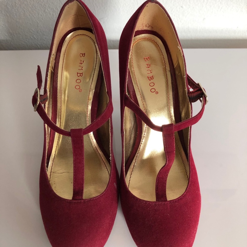 BAMBOO burgundy heels